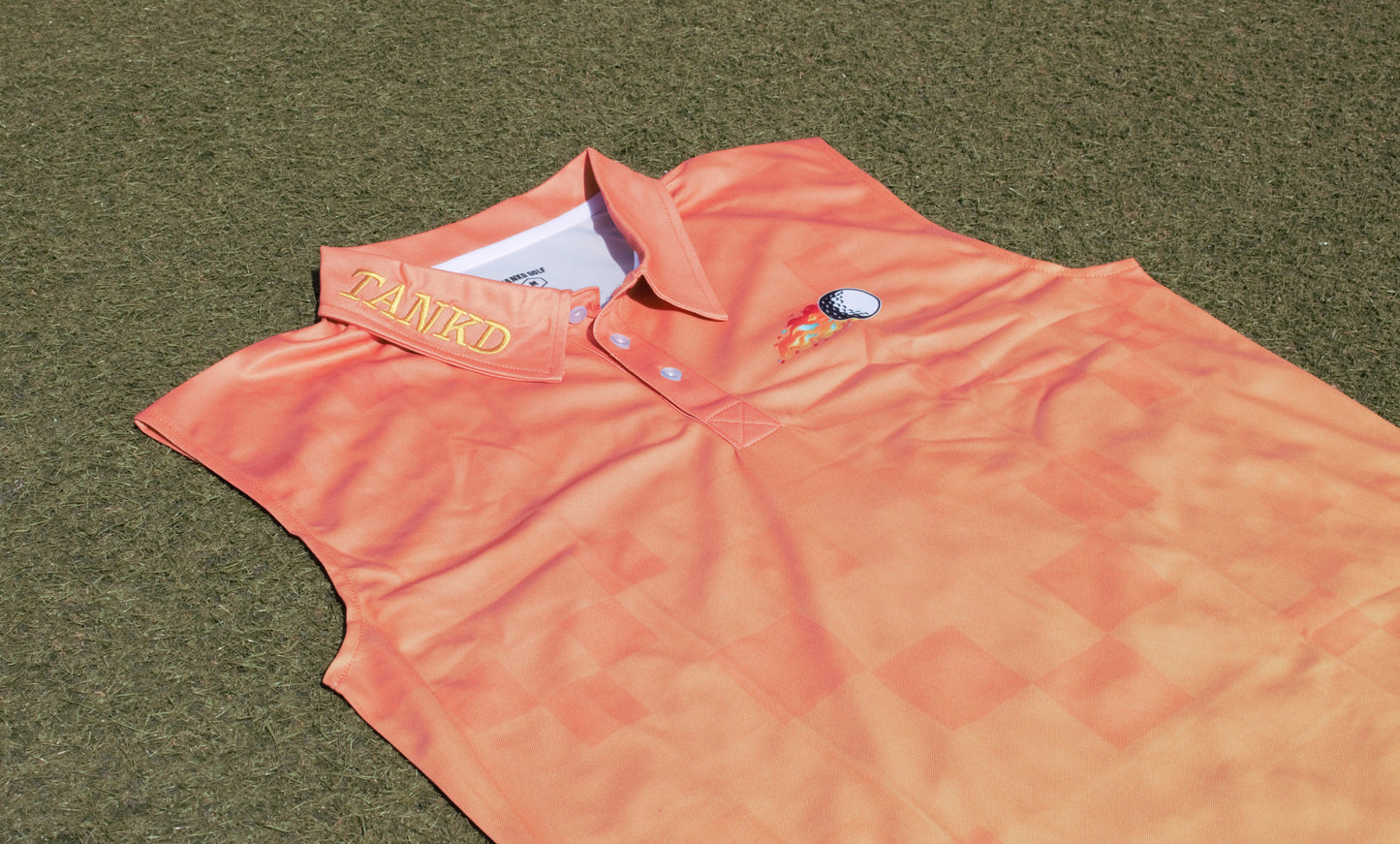 20-Orange / Yellow Faded Sleeveless Polo