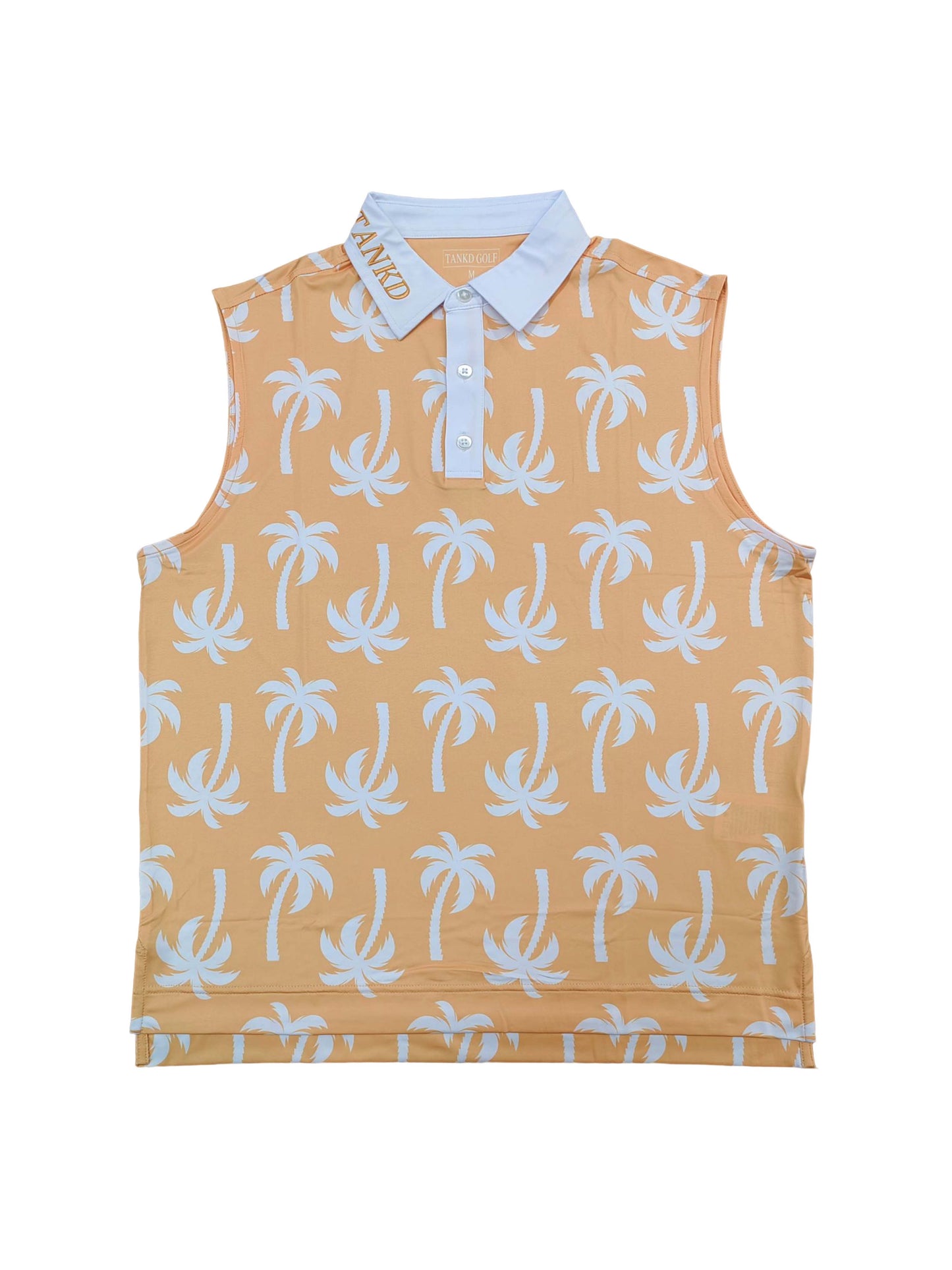 10-Light Orange Palm Tree Sleeveless Polo