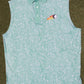 15-Green Paisley Sleeveless Polo