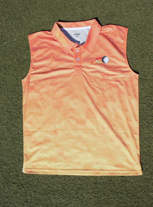 20-Orange / Yellow Faded Sleeveless Polo