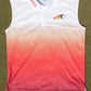 19-Red / White Faded Sleeveless Polo