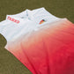 19-Red / White Faded Sleeveless Polo